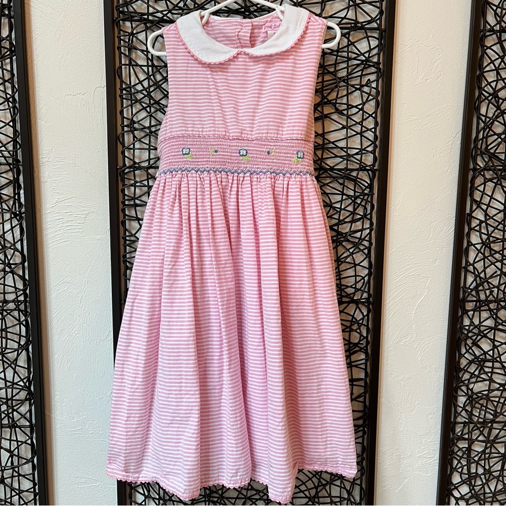 Girls Pink Dress Smocked Size 6x
